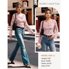image:imageGRACE KARIN Women Boho Mesh Blouses Dressy Casual Cowl Neck Going Out TopsPink Green