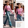 image:imageGRACE KARIN Women Boho Mesh Blouses Dressy Casual Cowl Neck Going Out TopsPink Purple