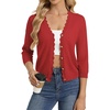 image:imageGRACE KARIN Cardigan Sweaters for Women Summer Lightweight 34 Sleeve Bolero Shrugs for Dress Women Fashion Outfits 2026Red