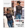 image:imageGRACE KARIN 2026 Mock Neck Sheer Lace Long Sleeve TopBlack Smudge
