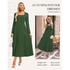 image:imageGRACE KARIN 2026 Womens Cotton Fall Wedding Guest Midi Dresses with PocketsArmy Green