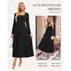 image:imageGRACE KARIN 2026 Womens Cotton Fall Wedding Guest Midi Dresses with PocketsBlack