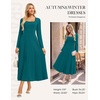 image:imageGRACE KARIN 2026 Womens Cotton Fall Wedding Guest Midi Dresses with PocketsLake Blue