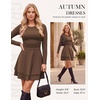 image:imageGRACE KARIN 2026 Womens Fall Long Sleeve Party Mini Dresses with PocketsCinnamon