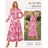 image:imageGRACE KARIN Fall Wedding Guest Causal Midi Floral V Neck DressesPink Floral
