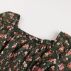 image:imageGRACE KARIN Girls Fall Long Sleeve Floral Christmas Cute Shirred Dress 716Army Green Floral