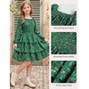 image:imageGRACE KARIN Girls Fall Long Sleeve Floral Christmas Cute Shirred Dress 716Green Flower