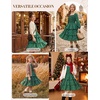 image:imageGRACE KARIN Girls Fall Long Sleeve Floral Christmas Cute Shirred Dress 716Green Flower