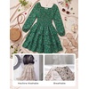 image:imageGRACE KARIN Girls Fall Long Sleeve Floral Christmas Cute Shirred Dress 716Green Flower