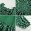 image:imageGRACE KARIN Girls Fall Long Sleeve Floral Christmas Cute Shirred Dress 716Green Flower