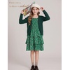 image:imageGRACE KARIN Girls Fall Long Sleeve Floral Christmas Cute Shirred Dress 716Green Flower