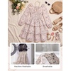 image:imageGRACE KARIN Girls Fall Long Sleeve Floral Christmas Cute Shirred Dress 716Khaki Flower