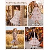 image:imageGRACE KARIN Girls Fall Long Sleeve Floral Christmas Cute Shirred Dress 716Khaki Flower