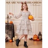 image:imageGRACE KARIN Girls Fall Long Sleeve Floral Christmas Cute Shirred Dress 716Khaki Flower