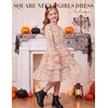 image:imageGRACE KARIN Girls Fall Long Sleeve Floral Christmas Cute Shirred Dress 716Orangebrown Flowers