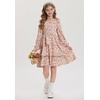 image:imageGRACE KARIN Girls Fall Long Sleeve Floral Christmas Cute Shirred Dress 716Orangebrown Flowers