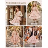 image:imageGRACE KARIN Girls Fall Long Sleeve Floral Christmas Cute Shirred Dress 716Orangebrown Flowers