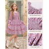 image:imageGRACE KARIN Girls Fall Long Sleeve Floral Christmas Cute Shirred Dress 716Pink Blue Flowers