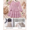image:imageGRACE KARIN Girls Fall Long Sleeve Floral Christmas Cute Shirred Dress 716Pink Blue Flowers