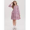 image:imageGRACE KARIN Girls Fall Long Sleeve Floral Christmas Cute Shirred Dress 716Pink Blue Flowers