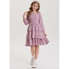 image:imageGRACE KARIN Girls Fall Long Sleeve Floral Christmas Cute Shirred Dress 716Pink Blue Flowers