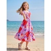 image:imageGRACE KARIN Girls Flutter Sleeve Floral Maxi Dress Spring Summer 616YBig Flowers on Purple