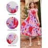 image:imageGRACE KARIN Girls Flutter Sleeve Floral Maxi Dress Spring Summer 616YBig Flowers on Purple