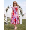 image:imageGRACE KARIN Girls Flutter Sleeve Floral Maxi Dress Spring Summer 616YBig Flowers on Purple