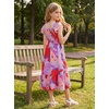 image:imageGRACE KARIN Girls Flutter Sleeve Floral Maxi Dress Spring Summer 616YBig Flowers on Purple