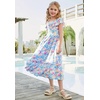 image:imageGRACE KARIN Girls Flutter Sleeve Floral Maxi Dress Spring Summer 616YFlowers on Blue