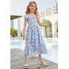 image:imageGRACE KARIN Girls Flutter Sleeve Floral Maxi Dress Spring Summer 616YFlowers on Blue
