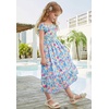 image:imageGRACE KARIN Girls Flutter Sleeve Floral Maxi Dress Spring Summer 616YFlowers on Blue