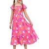 image:imageGRACE KARIN Girls Flutter Sleeve Floral Maxi Dress Spring Summer 616YFlowers on Hot Pink