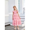 image:imageGRACE KARIN Girls Flutter Sleeve Floral Maxi Dress Spring Summer 616YFlowers on Light Pink