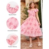 image:imageGRACE KARIN Girls Flutter Sleeve Floral Maxi Dress Spring Summer 616YFlowers on Light Pink