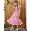 image:imageGRACE KARIN Girls Flutter Sleeve Floral Maxi Dress Spring Summer 616YHot Pink Floral