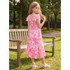 image:imageGRACE KARIN Girls Flutter Sleeve Floral Maxi Dress Spring Summer 616YHot Pink Floral