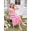 image:imageGRACE KARIN Girls Flutter Sleeve Floral Maxi Dress Spring Summer 616YHot Pink Floral