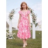 image:imageGRACE KARIN Girls Flutter Sleeve Floral Maxi Dress Spring Summer 616YHot Pink Floral