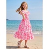 image:imageGRACE KARIN Girls Flutter Sleeve Floral Maxi Dress Spring Summer 616YHot Pink Floral
