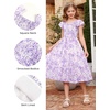 image:imageGRACE KARIN Girls Flutter Sleeve Floral Maxi Dress Spring Summer 616YLavender Floral