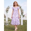 image:imageGRACE KARIN Girls Flutter Sleeve Floral Maxi Dress Spring Summer 616YLavender Floral
