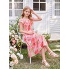 image:imageGRACE KARIN Girls Flutter Sleeve Floral Maxi Dress Spring Summer 616YPink Floral