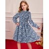 image:imageGRACE KARIN Girls Long Sleeve Floral Dress Fall Winter Casual Dresses 614YDusty Blue Floral
