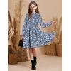 image:imageGRACE KARIN Girls Long Sleeve Floral Dress Fall Winter Casual Dresses 614YDusty Blue Floral