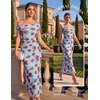 image:imageGRACE KARIN Women One Shoulder Bodycon Floral Wedding Guest Cocktail DressFloral Blue Rose