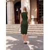 image:imageGRACE KARIN Women Sleeveless Bodycon Work DressMidi Sheath Business DressArmy Green