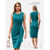 image:imageGRACE KARIN Women Sleeveless Bodycon Work DressMidi Sheath Business DressBlue Green