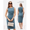 image:imageGRACE KARIN Women Sleeveless Bodycon Work DressMidi Sheath Business DressDark Gray Blue