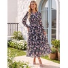 image:imageGRACE KARIN Womens 2026 Fall Maxi Chiffon Floral Casual DressBlack Pink Floral